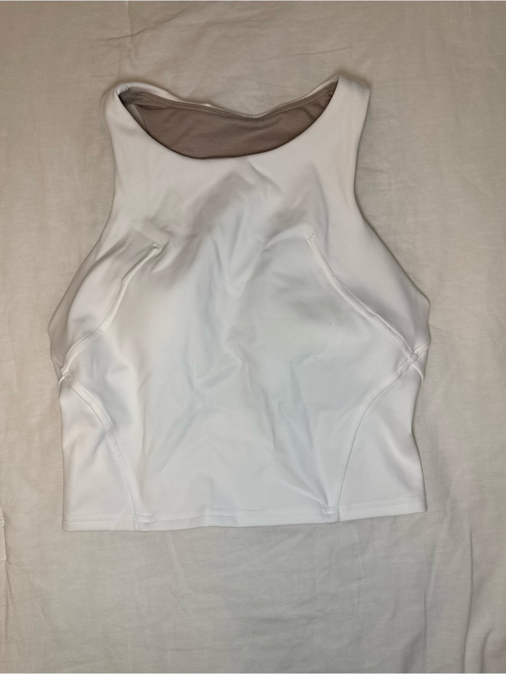 White Lululemon Crop Tank Top